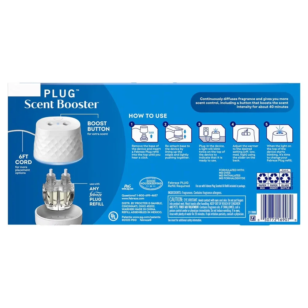 FEBREZE Plug Scent Booster Kit CALM Lavender Vanilla Refresh Energize 3 Refills
